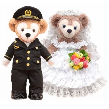 ダッフィー＆シェリーメイ 着せ替え コスチューム 警察官礼服＆ウエディングドレス K23 本体無 Sサイズ用 送料無料の画像