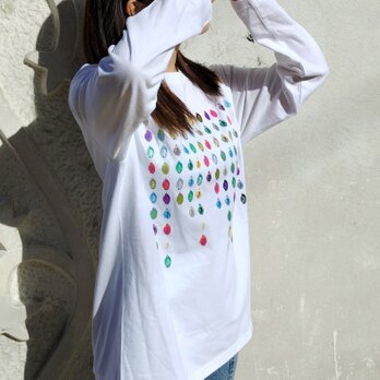 ロングTシャツ　ホワイト　ユニセックスの画像