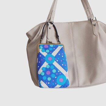 ■ヴィンテージファブリックのがま口スマホショルダーポーチ・Lサイズ / ドロップ■ bateau (vf-sp)