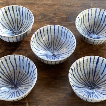 十草飯碗（青灰）　飯碗　めしわん　ご飯茶碗　茶碗　和陶器