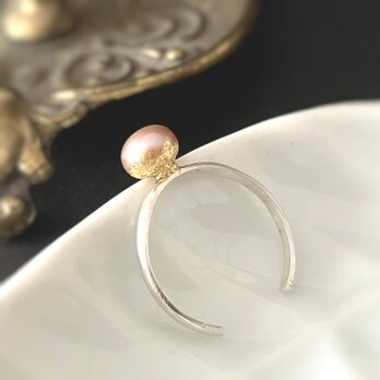[金彩パールpink] ring - K22gold*silverの画像