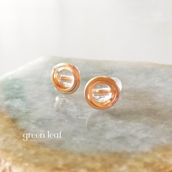 14kgf＊水晶の小さな一粒ピアス～スクエア～の画像