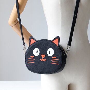 かわいい黒猫ショルダーバッグ 親子おそろいもOK！の画像