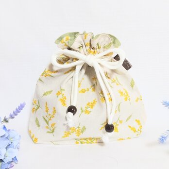 ミモザの花　巾着袋の画像