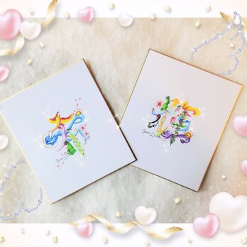 花文字.寄せ書き色紙大サイズ(文字オーダー可)の画像