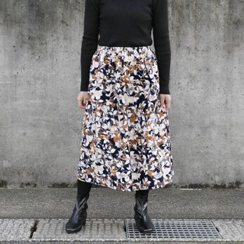 【受注制作】アフリカ布のギャザースカート（ ボタニカル ）アフリカンプリント アフリカンファブリック