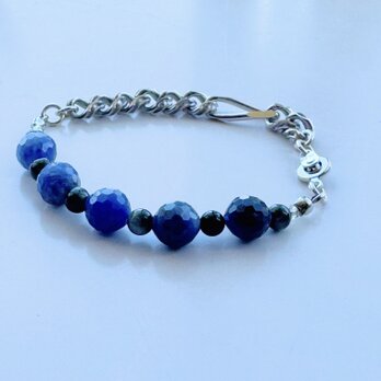 Sodalite＊EagleEye シルバーチェーンのブレスの画像