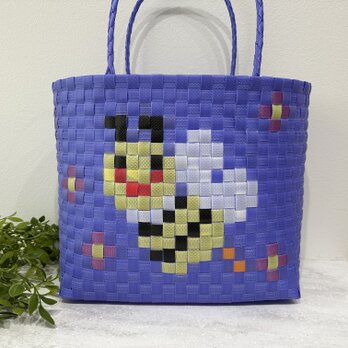 ちーちゃん　プラかご　ppバンド わんこ　マルチーズ柄　Mサイズ　3点 バッグ・財布 PPバンドの通販 | iichi 日々の暮らしを心地よく