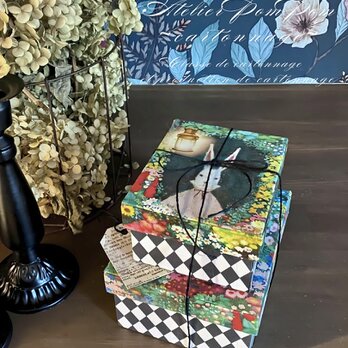 [2個 セット cartonnage] お菓子入れのような小箱の画像
