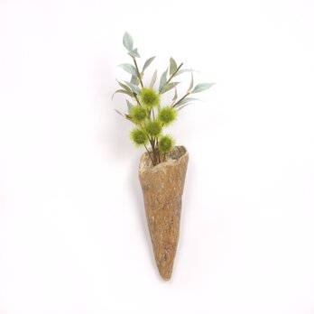 【温泉流木】コーンのよう小さな流木壁掛け一輪挿し・花器 花瓶 木製 流木インテリアの画像