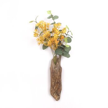 【温泉流木】1本が空へ向かう流木壁掛け一輪挿し・花器 花瓶 木製 流木インテリアの画像