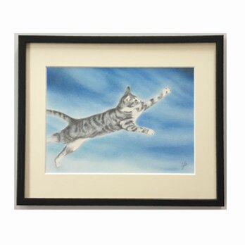 つかみとる（パステル画　原画）４号の画像