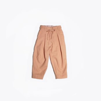 うすだいだい色、フェルト、ウール、ワイドプリーツKIDSパンツ（1才用）オリジナルサンプルの画像