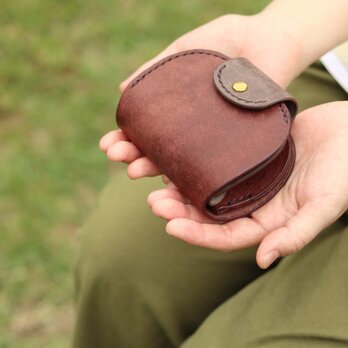 ころころ小さい財布　コンパクトウォレット　ブラウン×グレーの画像
