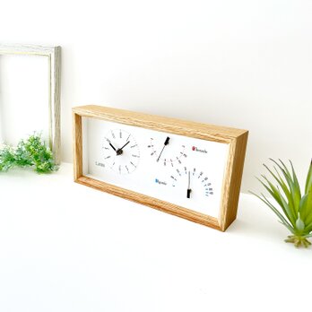 KATOMOKU  Thermo Clock サーモクロック オーク km-152OA 温度 湿度 温湿度計 時計の画像