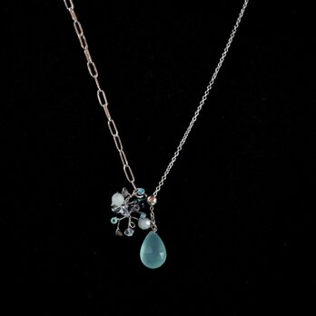 しずく型ブルービーズ 長さスライドネックレス〔ｻｰｼﾞｶﾙｽﾃﾝﾚｽ〕 item15の画像