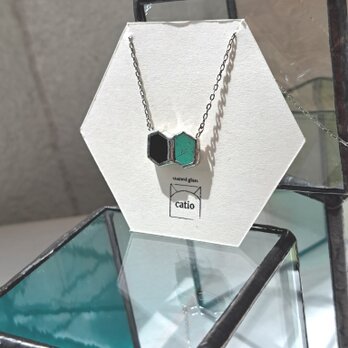 Honeycamb-ribbon-necklace /reversible metallicの画像