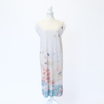 【完成品】N1 梅花のほころび 鶴の舞 袖なしロングトップスの画像