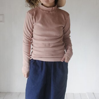 肉厚テレコニットtops / 桜鼠色 /草木染めの画像