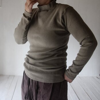 肉厚テレコニットtops / 老竹色 /草木染めの画像