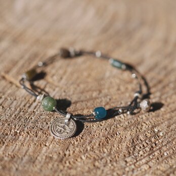 -Pyu old beads- double code braceletの画像