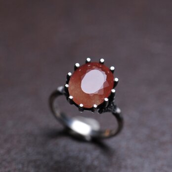 Orange Andesine Antique Style Ringの画像