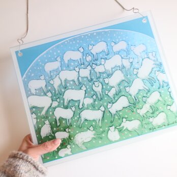 ARABIA / Helja ヘルヤ peace of the world ガラスの壁飾り 羊 No.5614の画像