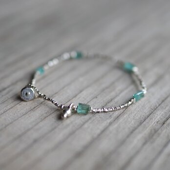 -Emerald- silver braceletの画像