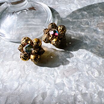 Y1094-ヴィンテージイヤリング U.S.A. 1970〜80s Multi-bead cluster earringsの画像