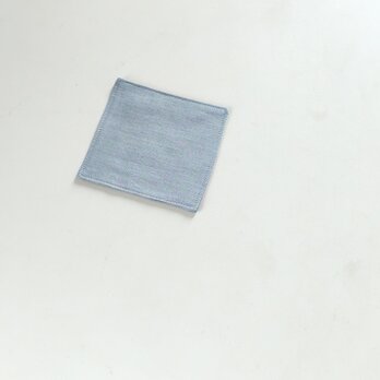 日用品店（布）コースター ／国産リネン  10cm×10cm 【 水色 】の画像