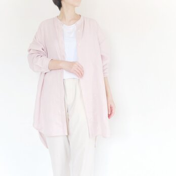 ほどよいきちんと感がちょうどいい　ふんわりガーゼシャツ　さくら色　桜　　綿　ペールカラー　フォーマルの画像