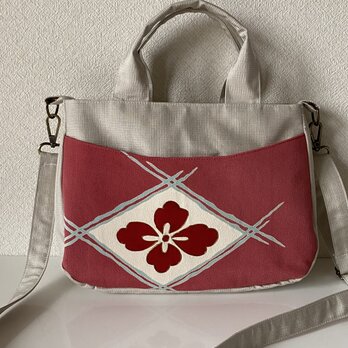 帯バッグ〜ピンク色の花菱〜　　の画像