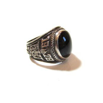 1978s Vintage Onyx Silver College Ring ①の画像