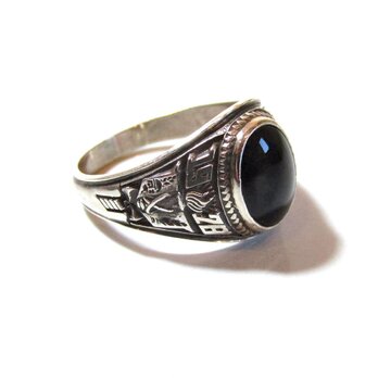 1978s Vintage Onyx Silver College Ring ②の画像