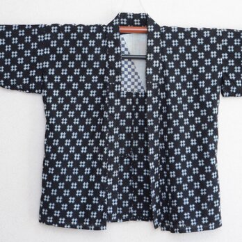 野良着【井桁絣・裏地手ぬぐい】古布 着物 リメイク素材 ジャパンヴィンテージ 昭和レトロ ハンドメイド 生地 Noragiの画像