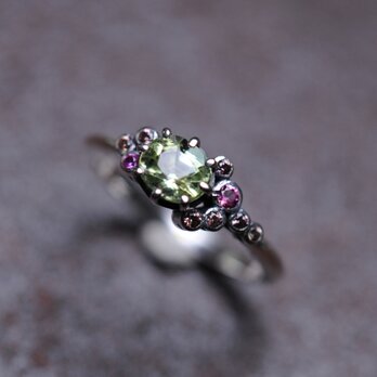 Pastel Green Tourmaline & Pecan Brown Orange Sapphireの画像