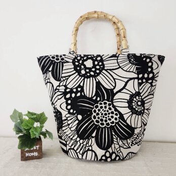 bamboo♡北欧柄✴︎丸底のバケツbagの画像