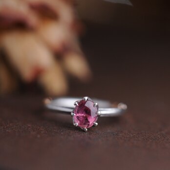 Purplish Pink Tourmaline High Bezel Ringの画像