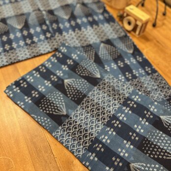 久留米絣着物　中尾一美作　アップサイクル品の画像