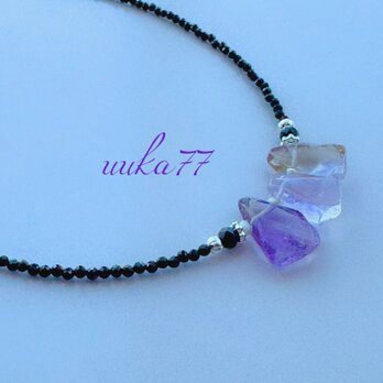 Ametorine＊Black spinel ネックレスの画像