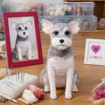 【オーダーメイド ペット】 ペット ぬいぐるみ 亡くなったペット 羊毛フェルト シュナウザー うちの子、ペット似顔絵、犬 猫