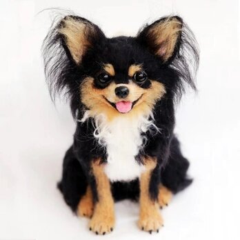 【受注作製】羊毛フェルト、うちの子、犬ぬいぐるみ、フェルト犬、ペットの肖像画、犬猫人形、トイプードル、ペットロス、うちのこ記念日の画像
