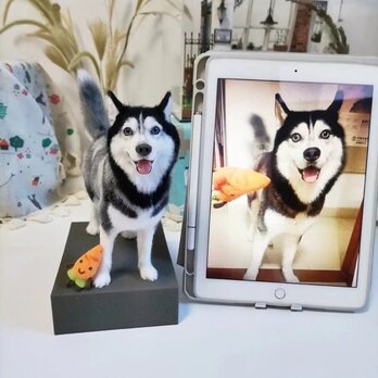 【受注作製】羊毛フェルト、うちの子、犬ぬいぐるみ、フェルト犬、ペットの肖像画、犬猫人形、トイプードル、ペットロス、うちのこ記念日の画像