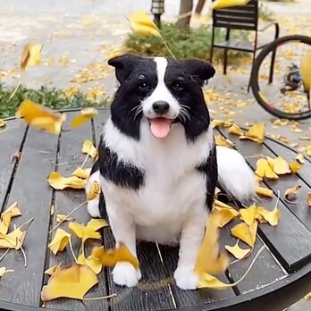 【受注作製】羊毛フェルト、うちの子、犬ぬいぐるみ、フェルト犬、ペットの肖像画、犬猫人形、トイプードル、ペットロス、うちのこ記念日の画像