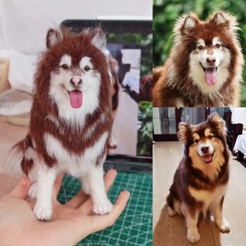 【受注作製】羊毛フェルト、うちの子、犬ぬいぐるみ、フェルト犬、ペットの肖像画、犬猫人形、トイプードル、ペットロス、うちのこ記念日の画像