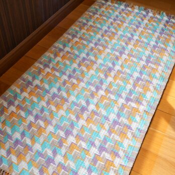 ラミーとリネンの手織りマット62cm×132cmの画像