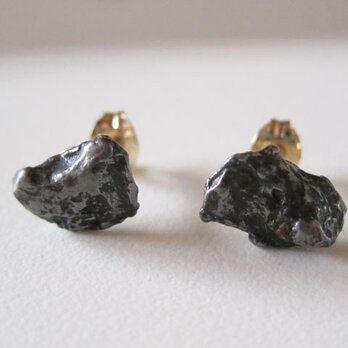 シホテアリニ隕石のピアス・Sikhote Alin Meteorite14kgf