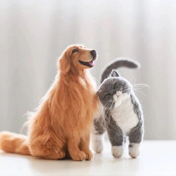 【受注作製】羊毛フェルト、うちの子、犬ぬいぐるみ、フェルト犬、ペットの肖像画、犬猫人形、トイプードル、ペットロス、うちのこ記念日の画像