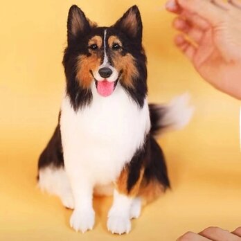【受注作製】羊毛フェルト、うちの子、犬ぬいぐるみ、フェルト犬、ペットの肖像画、犬猫人形、トイプードル、ペットロス、うちのこ記念日の画像
