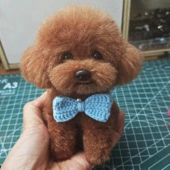 【受注作製】羊毛フェルト、うちの子、犬ぬいぐるみ、フェルト犬、ペットの肖像画、犬猫人形、トイプードル、ペットロス、うちのこ記念日の画像